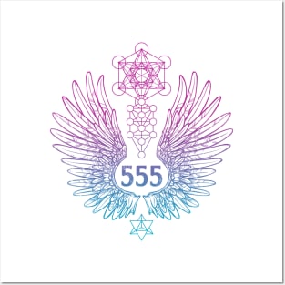Angel Number 555 Sacred Geometry Posters and Art